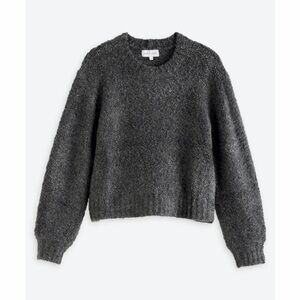 Bella Dahl long sleeve crew sweater in shadow grey